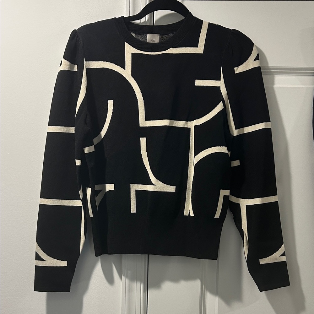 H&M Black and Cream Patterned Dress Set NWT - Picture 2 of 5